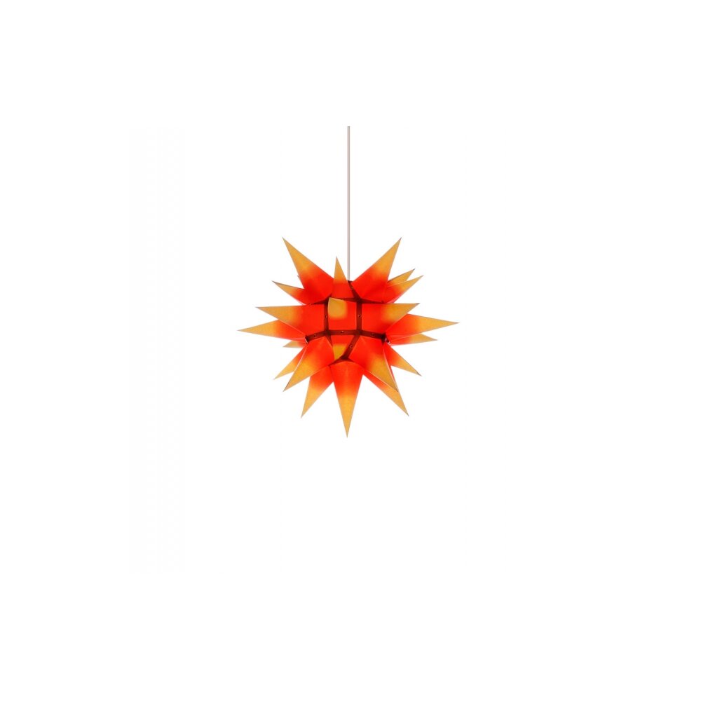 Herrnhuter Weihnachtsstern I4 gelb mit rotem Kern - Holzkunst aus dem  Erzgebirge - 100% Original