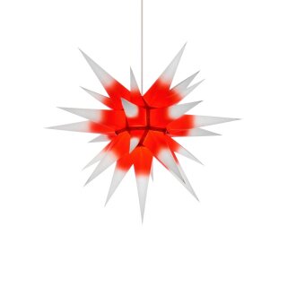 Herrnhuter Weihnachtsstern I6 weiß mit rotem Kern