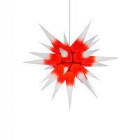 Herrnhuter Weihnachtsstern I6 weiß mit rotem Kern