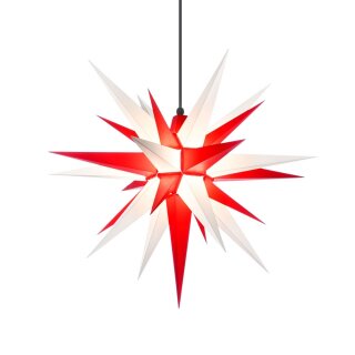 Herrnhuter Weihnachtsstern A7 rot / weiß aus Kunststoff mit Beleuchtung