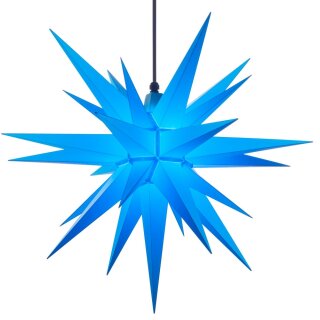 Herrnhuter Weihnachtsstern A7 blau aus Kunststoff mit Beleuchtung