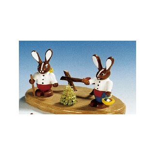 Knuth Neuber rabbit couple on base small colored