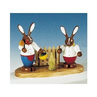 Knuth Neuber rabbit couple on base big colored