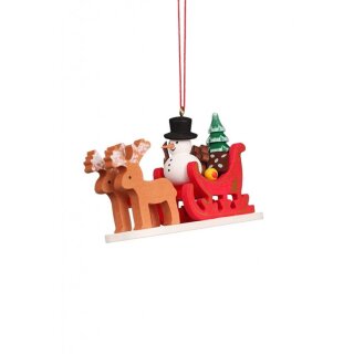 Christian Ulbricht tree decoration snowman with reindeer sleigh