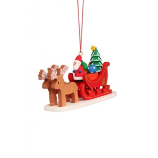 Christian Ulbricht tree decoration Santa Claus with reindeer sleigh