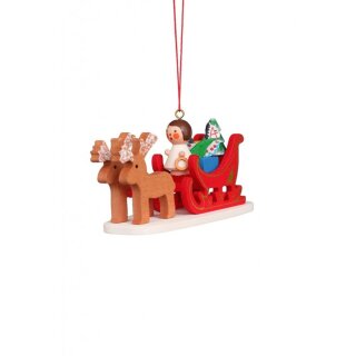 Christian Ulbricht tree decoration angel with reindeer sleigh