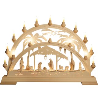 Taulin candle arch palm Nativity with shepherd