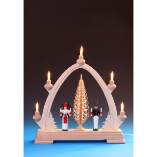 Emil Schalling candle arch with miner and angel electric illuminated