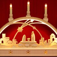 Seidel Schwibbogen Christi Geburt mit Sockel - LED...