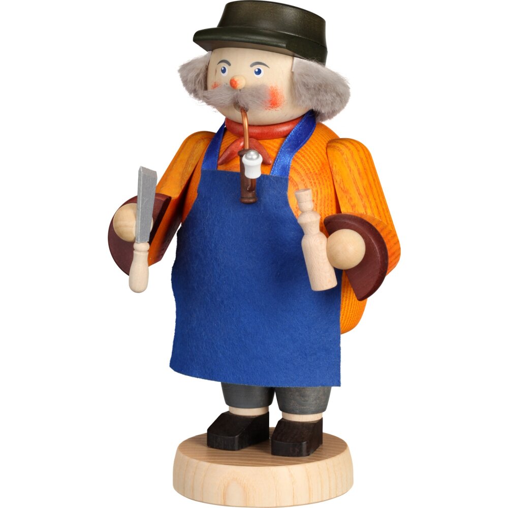 Seiffener Volkskunst | Räuchermännchen Erzgebirge Wichtel | 16 Cm | Erzgebirgische Holzkunst Weihnachten | 12319 | Waldwichtel