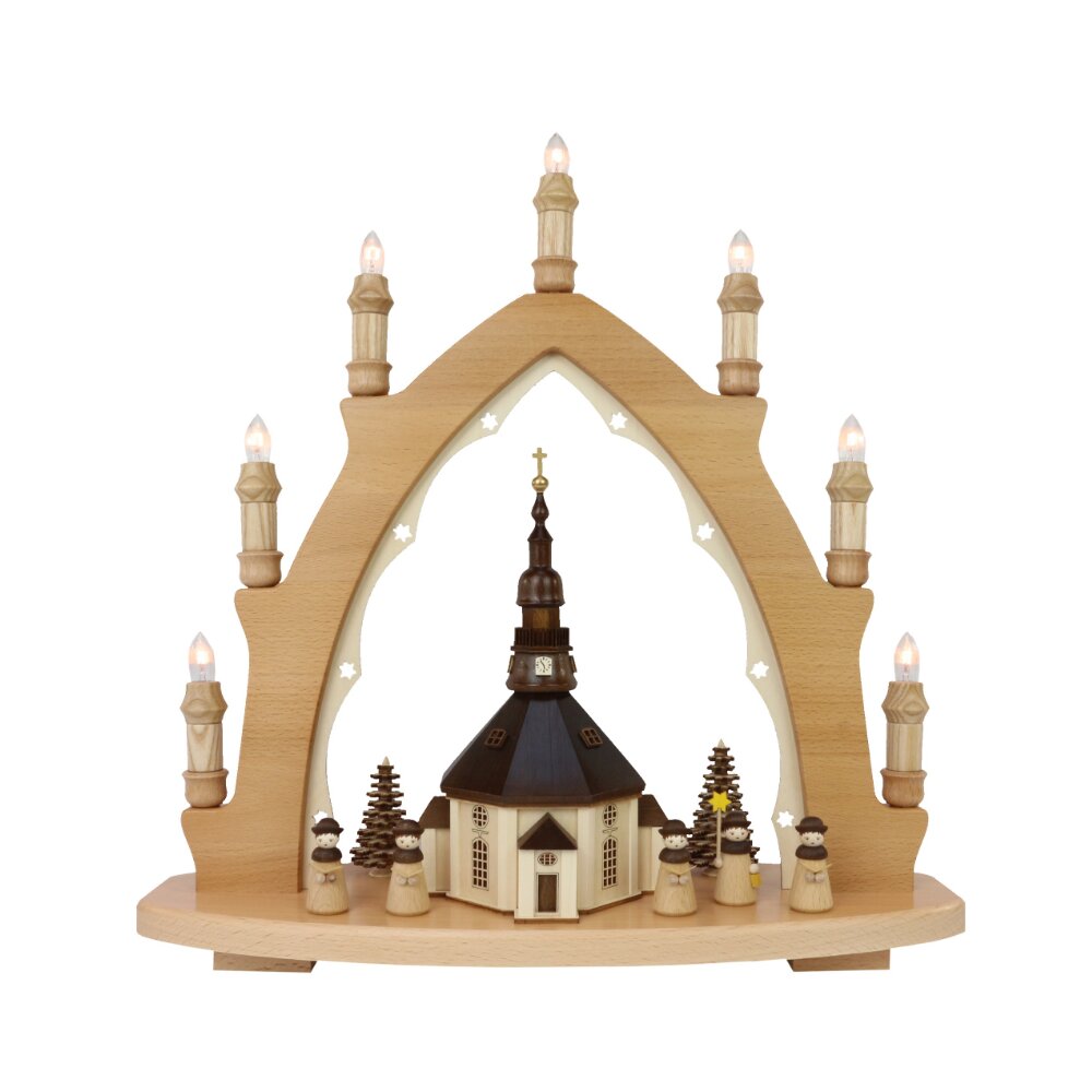 Zeidler Seiffen Erzgebirge NEW Lights Arch Schwibbogen Dresden Frauenkirche FA