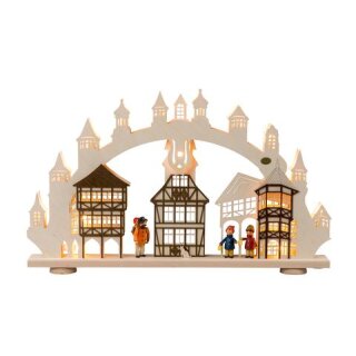 Saico 3D-Lichterbogen Altstadt mit geschnitzten Figuren