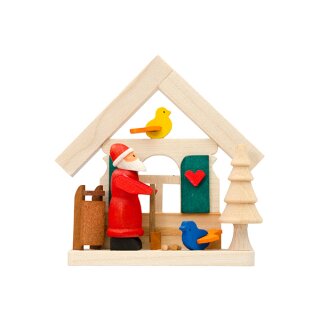 Graupner Baumbehang Haus Weihnachtsmann mit Vogelfütterung