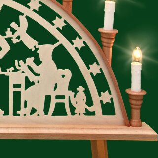 Erzgebirge Engel & Bergmann Lichterbogenerhöhung 2er Set - Holz 11x12x8cm