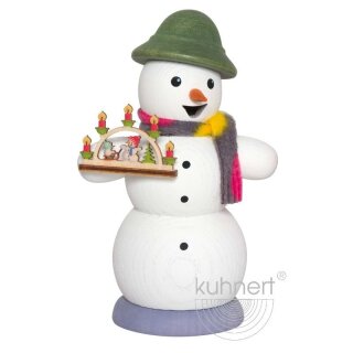 Kuhnert Räuchermann Schneemann mit Schwibbogen