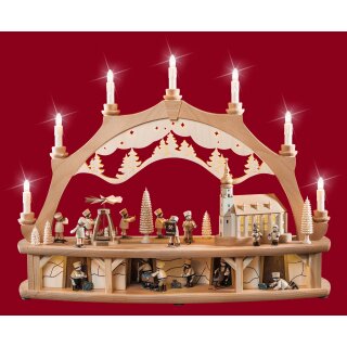 Weisbach candle arch winter children with moving figures and mine in the base