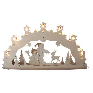 Design & Decor Schwibbogen Weihnachtsmann mit Schneemann 3D
