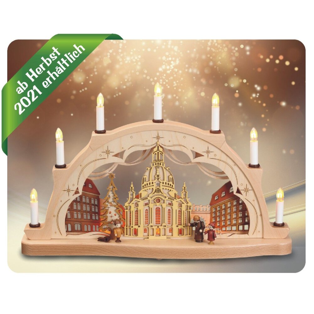 Schwibbogen Dresdner Frauenkirche von Zeidler - Holzkunst aus dem Erzgebirge  - 100% Original