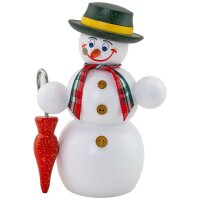 Räuchermann Schneemann mit Schirm der Seiffener...