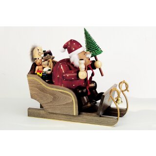 KWO Räuchermann Weihnachtsmann mit Schlitten, groß