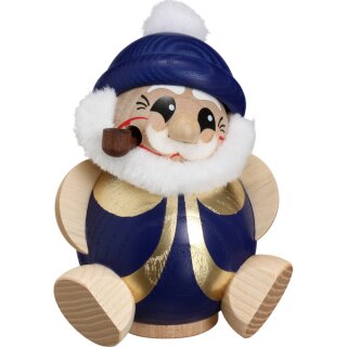 Kugelräucherfigur Nikolaus blau gold