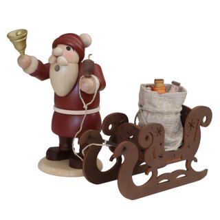 Zeidler Räuchermann Weihnachtsmann mit Schlitten