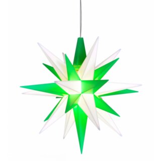 Herrnhuter Weihnachtsstern grün/weiß aus Kunststoff Ø13cm