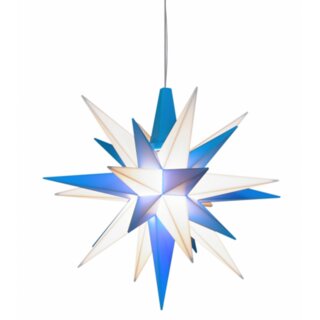 Herrnhuter Weihnachtsstern blau/weiß aus Kunststoff Ø13cm