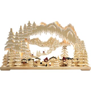 RATAGS Schwibbogen Schneemann Wintersport - raureif