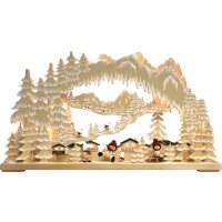 RATAGS Schwibbogen Schneemann Wintersport - raureif