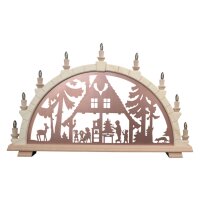 Schwibbogen Motiv Waldhaus kupfer