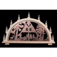 Schwibbogen Motiv Waldhaus kupfer