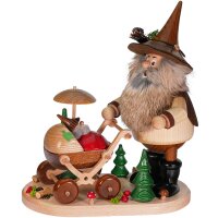 DWU Räuchermann Waldwichtel mit Kinderwagen