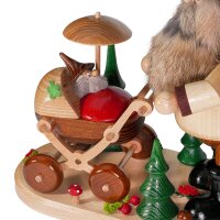 DWU Räuchermann Waldwichtel mit Kinderwagen