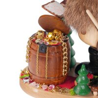 DWU Räuchermann Räuberwichtel mit Goldfass