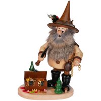 DWU Räuchermann Räuberwichtel mit Schatztruhe