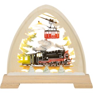 Taulin gotischer Bogen Eisenbahn farbig - mit LED Band