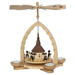 Richard Glässer Tischpyramide Seiffener Kirche mit Kurrende