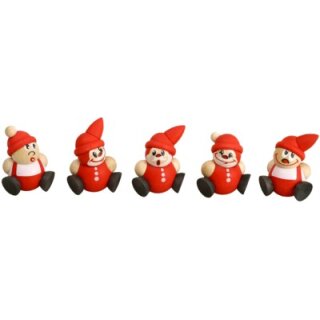 Hängefiguren Nikolaus 5er Satz, 4cm