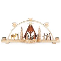 Müller candle arch Christi nativity with crib