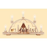 Müller candle arch Christi nativity with crib