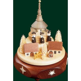 Richard Glässer music box village with church and carolers