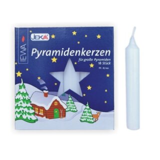 Pyramid candles white - diameter 17 mm (0,7 inch)