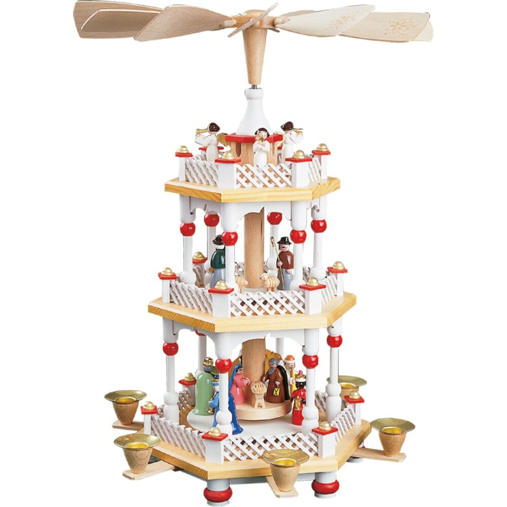 richard glässer pyramid christi nativity white christmas pyramid nativity