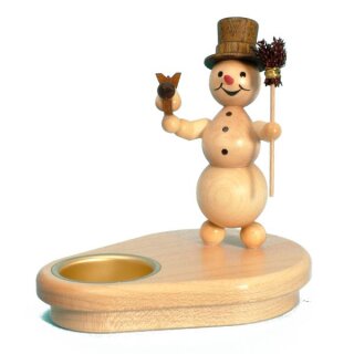 Wagner snowman chandelier with broom and bird for 1 tealight