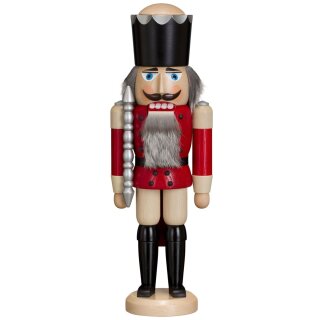 Volkskunst eG from Seiffen nutcracker king red glazed