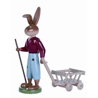 Holzkunst Gahlenz rabbit with handcart