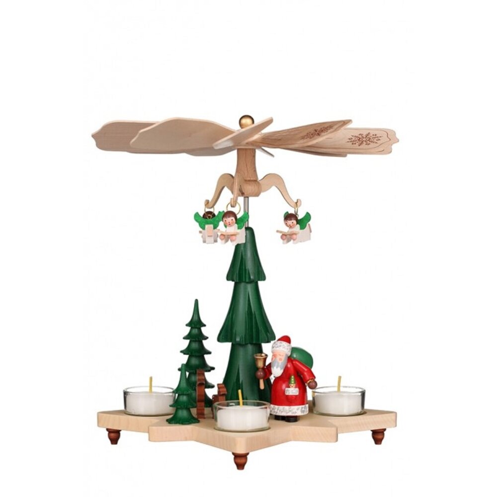 aus Weihnachtsmann Christian - Holzkunst Teelichtpyramide Original - 100% dem Ulbricht Erzgebirge