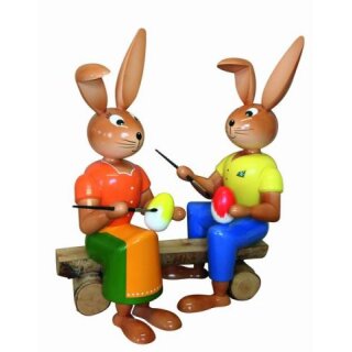 Holzkunst Gahlenz rabbit painter couple on the bench